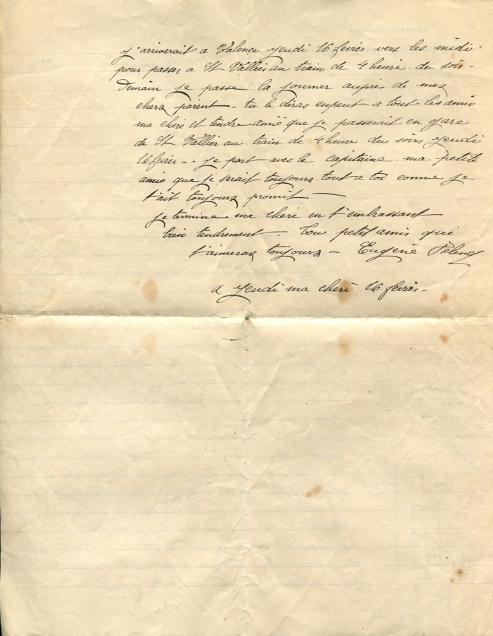 37 - Lettre d'Eugène Felenc à Hortense Faurite datée du 14 févreir 1916- Page 2.jpg
