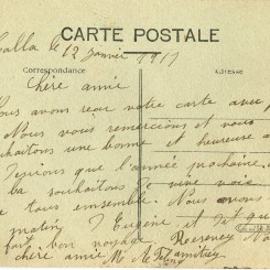 11 - Verso d'une carte postale  Callas de Mme Felenc adressée à son amie Hortense Faurite datée du 12 Janvier 1917.jpg