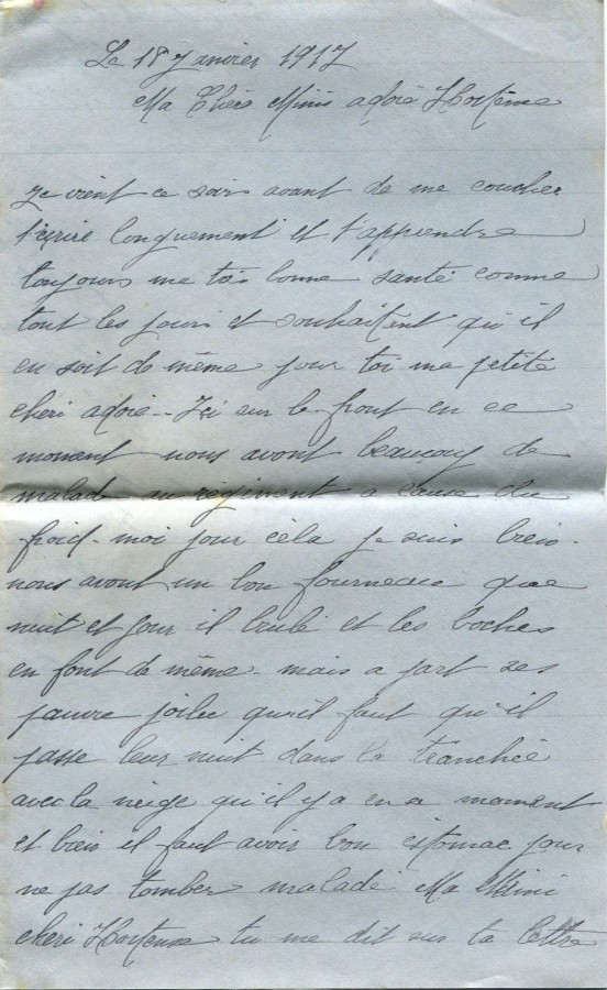 21 - Lettre de Eugène Felenc à sa fiancée Hortense datée du 18 janvier 1917-page 1.jpg