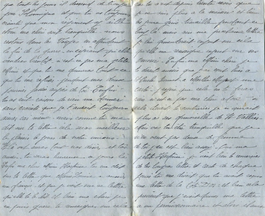 22 - Lettre de Eugène Felenc à sa fiancée Hortense datée du 18 janvier 1917-pages 2 et 3.jpg
