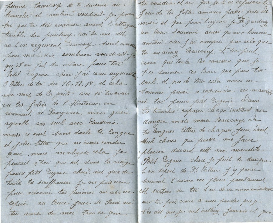 27 - Lettre de Hortense Faurite adressée à son fiancé Eugène Felenc datée du 21 Janvier 1917 - Page 2 & 3.jpg