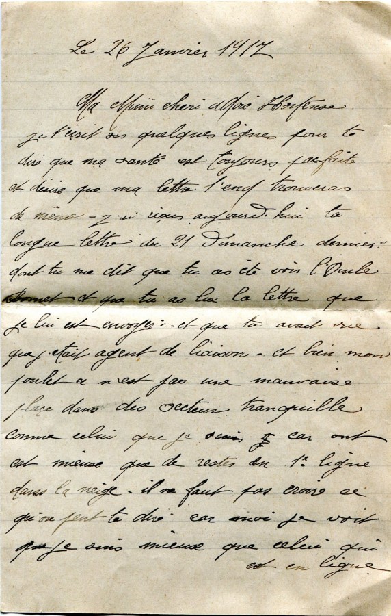 43 - Lettre de Eugène Felenc à sa fiancée Hortense datée du 26 janvier 1917-page 1.jpg