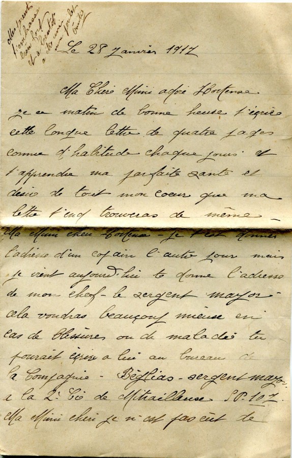 48 - Lettre de Eugène Felenc à sa fiancée Hortense datée du 28 janvier 1917-page 1.jpg