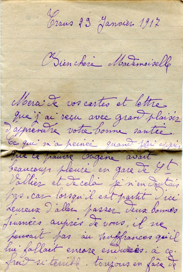 50 - Lettre de Justine Felenc à Hortense Faurite datée du 29 janvier 1917-page 1.jpg