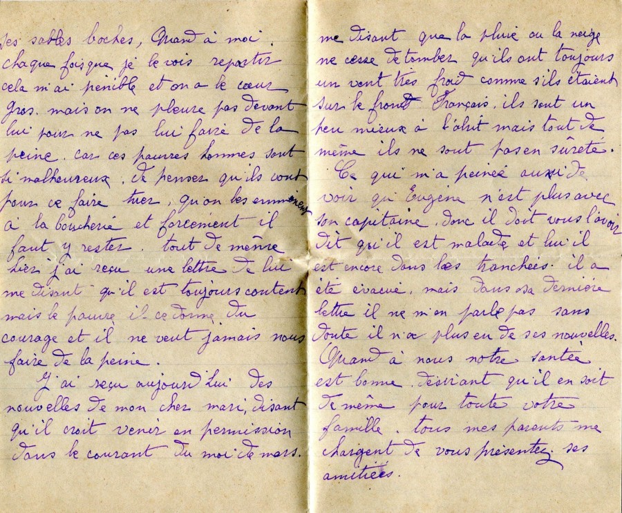 51 - Lettre de Justine Felenc à Hortense Faurite datée du 29 janvier 1917-pages 2 et 3.jpg