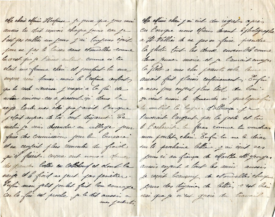 64 - Lettre de Eugène Felenc adressée à sa fiancée Hortense Faurite datée de Janvier 1917 - Page 1 & 2.jpg
