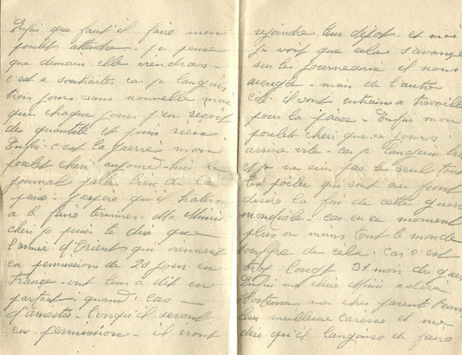 80 - 3 février 1917-Lettre de Eugène Felenc adressée à Hortense Faurite-pages 2 & 3.jpg