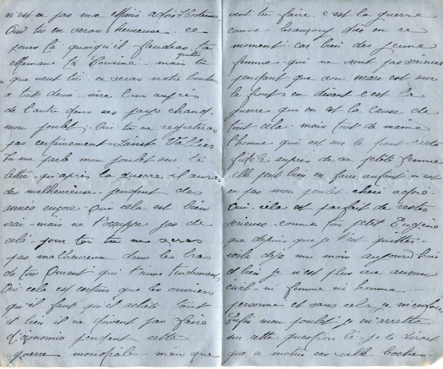 83 - 4 février 1917-Lettre de Eugène Felenc adressée à Hortense Faurite-pages 2 & 3.jpg