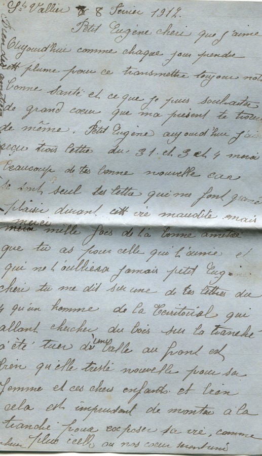 99 - 8 février 1917-Lettre de Hortense Faurite adressée à Eugène Felenc-page 1.jpg