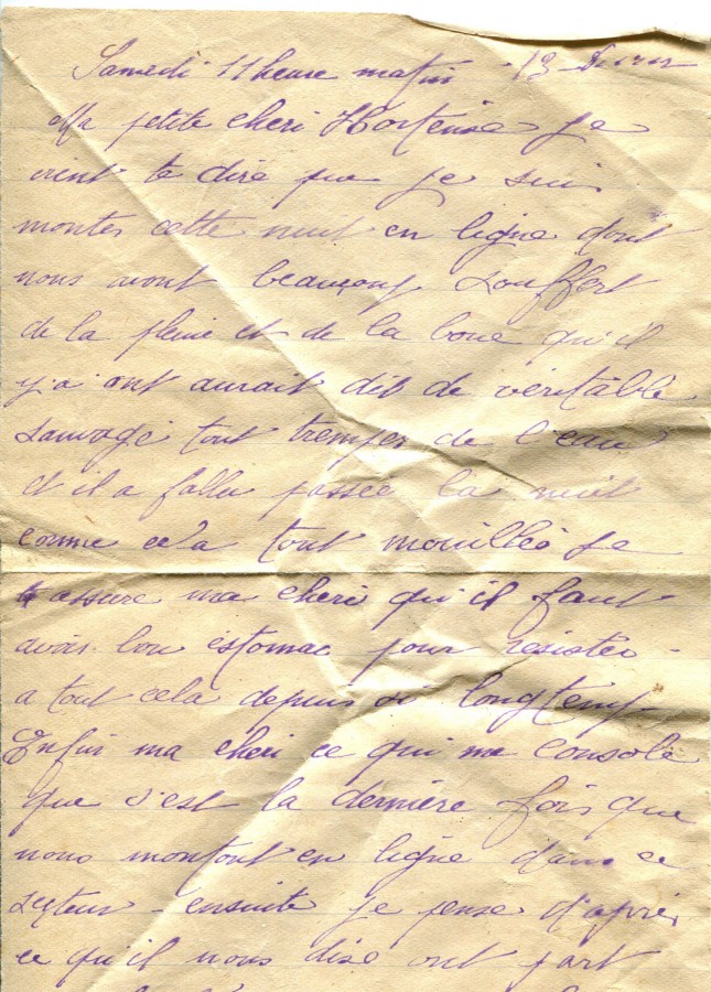 111 - 13 février 1917 11 h-Lettre d'Eugène Felenc adressée à Hortense Faurite-page 1.jpg