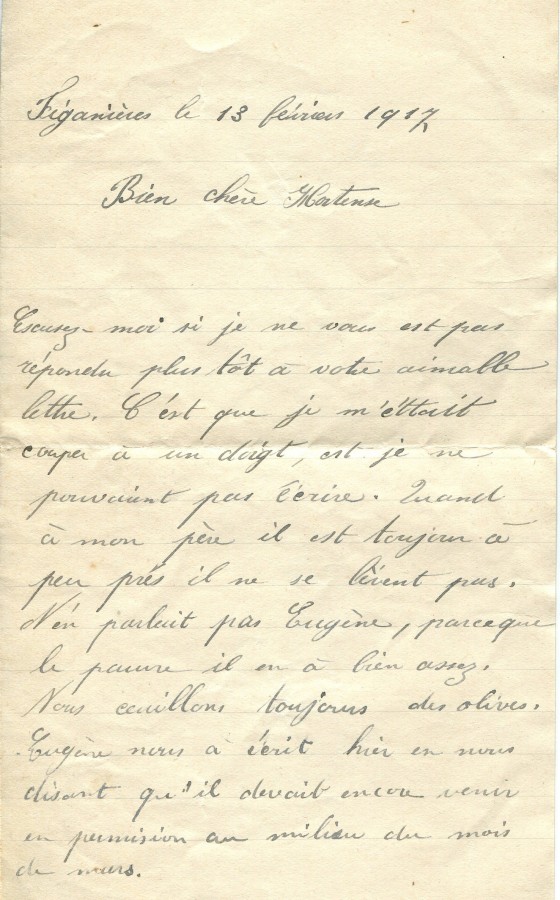 113 - 13 février 1917-Lettre de Marie-Louise Felenc adressée à Hortense Faurite-page 1.jpg