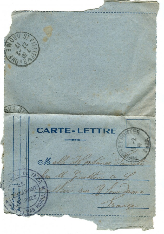 147 - 27 février 1917 (date du tampon)-Recto d'une carte-lettre d'Eugène Felenc adressée à Hortense Faurite.jpg