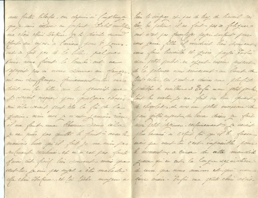 161 - 5 Mars 1917 - Lettre d'Eugène Felenc adressée à sa fiancée Hortense Faurite - Page 2 & 3.jpg