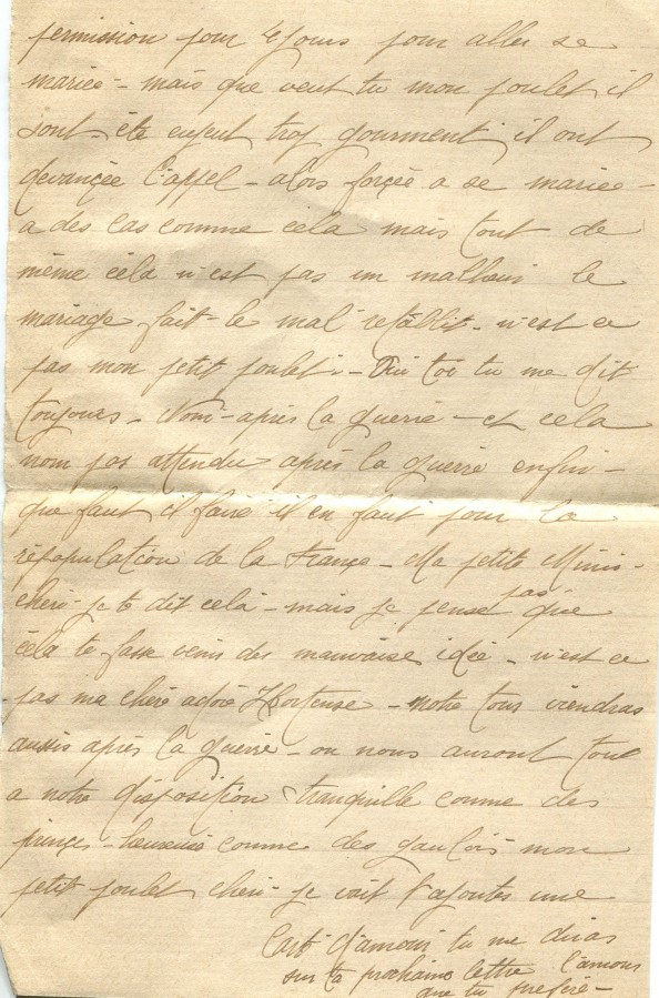 167 - 7 Mars 1917 - Lettre d'Eugène Felenc adressée à sa fiancée Hortense Faurite - Page 2.jpg