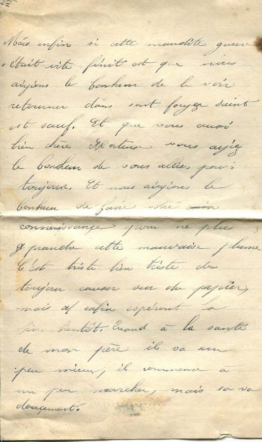 172 - 10 Mars 1917 - Lettre de Marie Louise Felenc adressée à Hortense Faurite - Page 2.jpg