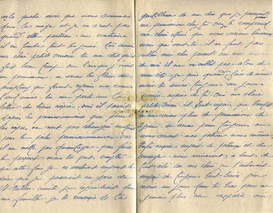 184 - 17 Mars 1917 - Lettre d'Eugène Felenc adressée à sa fiancée Hortense Faurite - Page 2 & 3.jpg