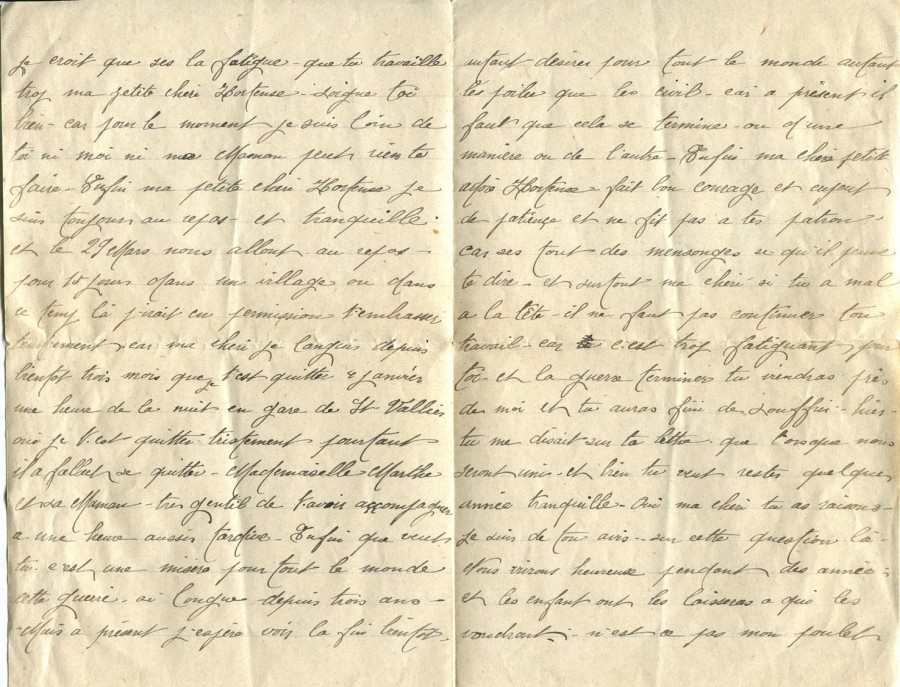 190 - 20 Mars 1917 - Lettre d'Eugène Felenc adressée à sa fiancée Hortense Faurite - Page 2 & 3.jpg