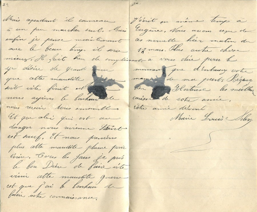 193 - 22 Mars 1917 - Lettre de Marie-Louise Felenc adressée à Hortense Faurite - Page 2 & 3.jpg