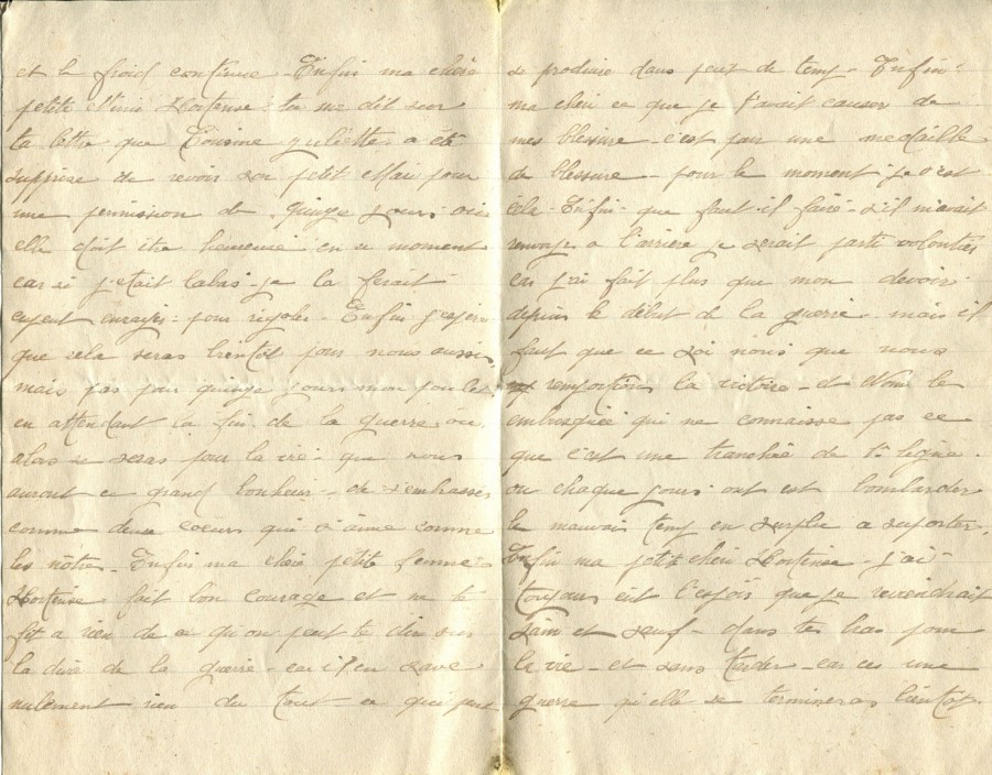 204 - 28 Mars 1917 - Lettre d'Eugène Felenc adressée à sa fiancée Hortense Faurite - Page 2 & 3.jpg