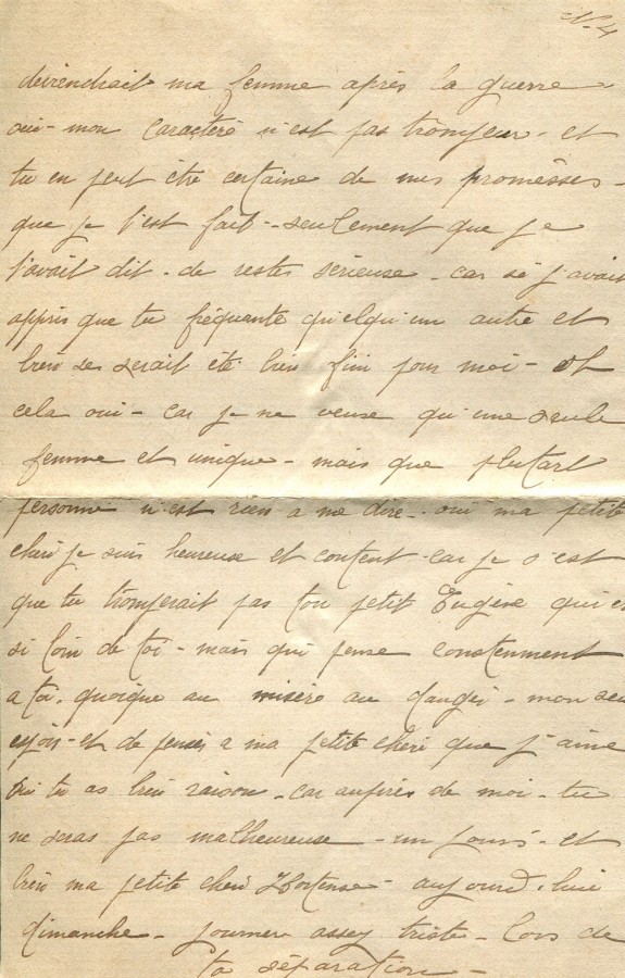 212 - (Non datée 2) Lettre d'Eugène Felenc adressée à sa fiancée Hortense Faurite - Page 4.jpg