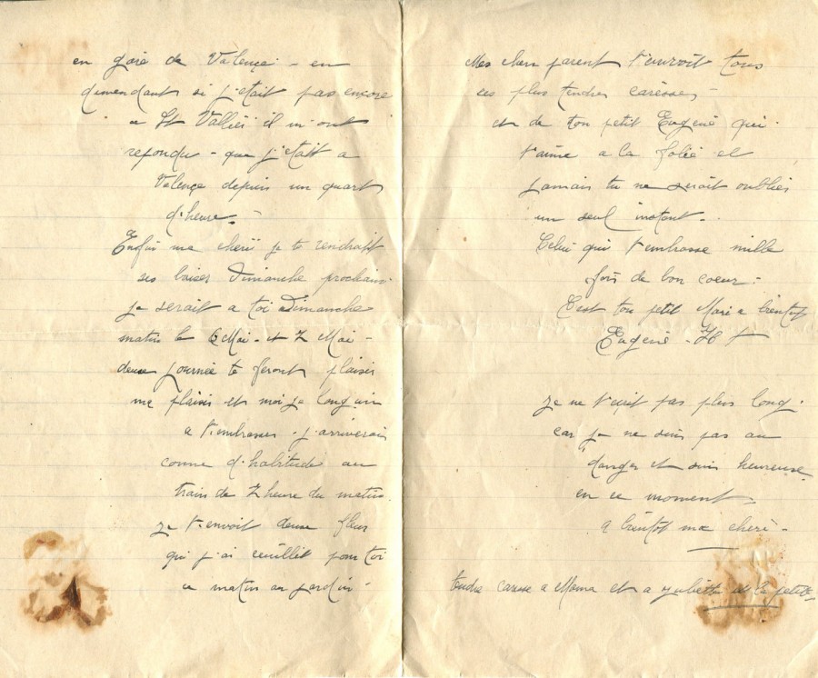 270 - 1er Mai 1917 - Lettre d'Eugène Felenc adressée à sa fiancée Hortense Faurite - Page 2 & 3.jpg