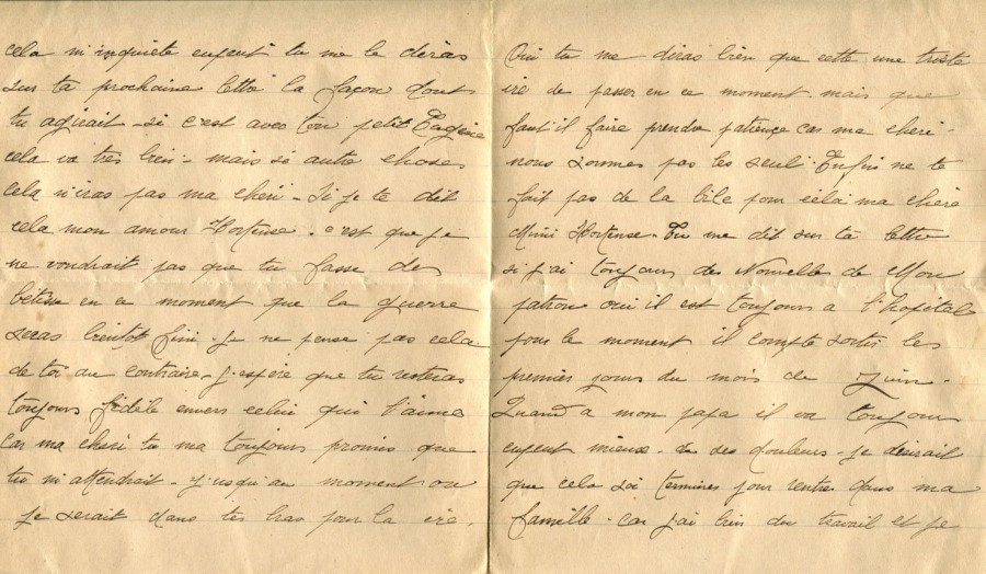 300 - 20 Mai 1917 - Lettre d'Eugène Felenc adressée à sa fiancée Hortense Faurite - Page 2 & 3.jpg