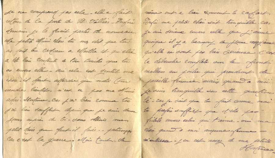 303 - 22 Mai 1917 - Lettre d'Eugène Felenc adressée à sa fiancée Hortense Faurite - Page 2 & 3.jpg