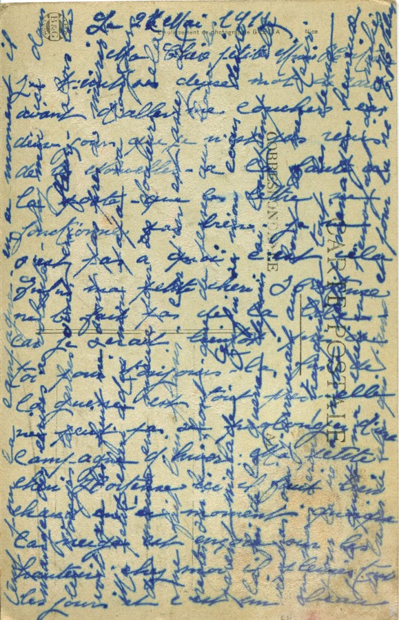 315 - 27 Mai 1917 - Verso d'une carte postale La Gare P.L.M d'Eugène Felenc adressée à sa fiancée Hortense Fautire.jpg