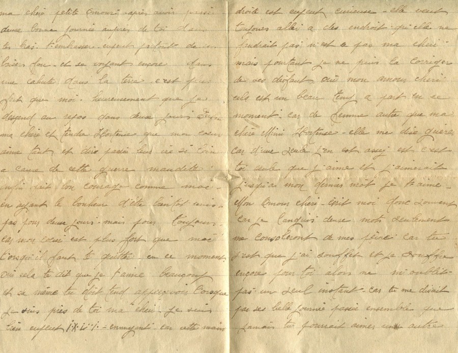 327 - Lettre d'Eugène Felenc adressée à sa fiancée Hortense Faurite (non datée) - Page 1 & 2.jpg
