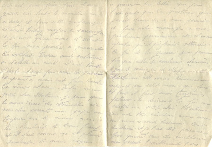 330 - 1er Juin 1917 - Lettre d'Eugène Felenc adressée à sa fiancée Hortense Fautire - Page 2 & 3.jpg