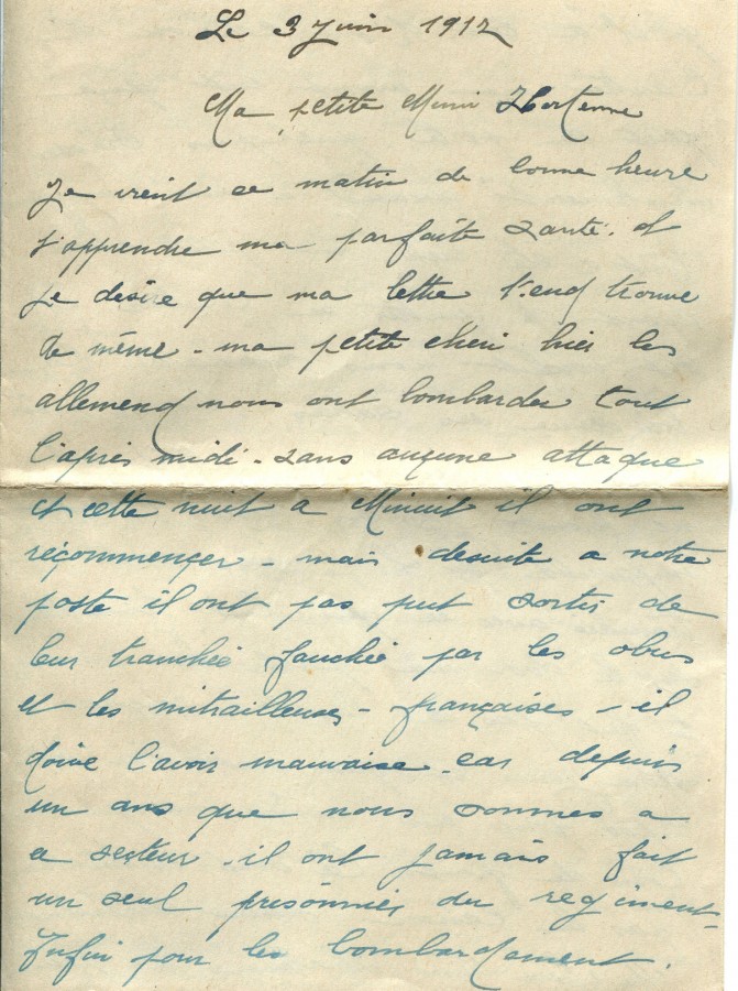 333 - 3 Juin 1917 - Lettre d'Eugène Felenc adressée à sa fiancée Hortense Fautire  - Page 1.jpg