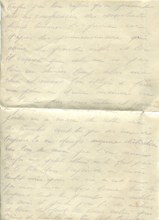 340 - 9 Juin 1917 - Lettre d'Eugène Felenc adressée à sa fiancée Hortense Faurite - Page 2.jpg