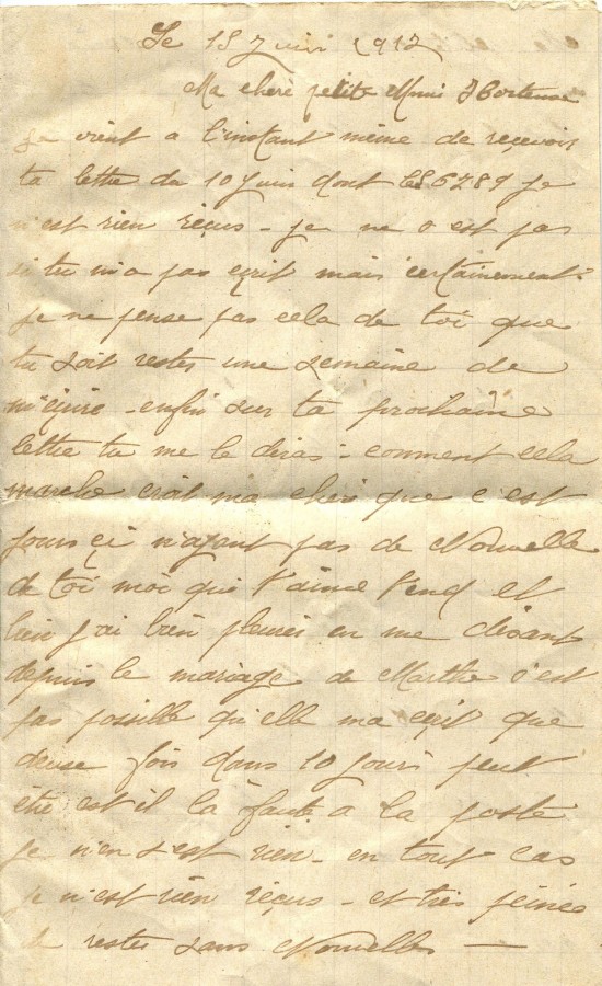 358 - 19 Juin 1917 - Lettre d'Eugène Felenc adressée à sa fiancée Hortense Faurite - Page 1.jpg