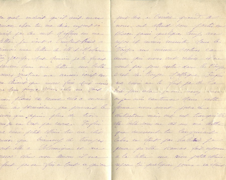323 - Lettre d'Eugène Felenc adressée à sa fiancée Hortense Fautire datée du 3 Juillet 1917 - Page 2 & 3.jpg