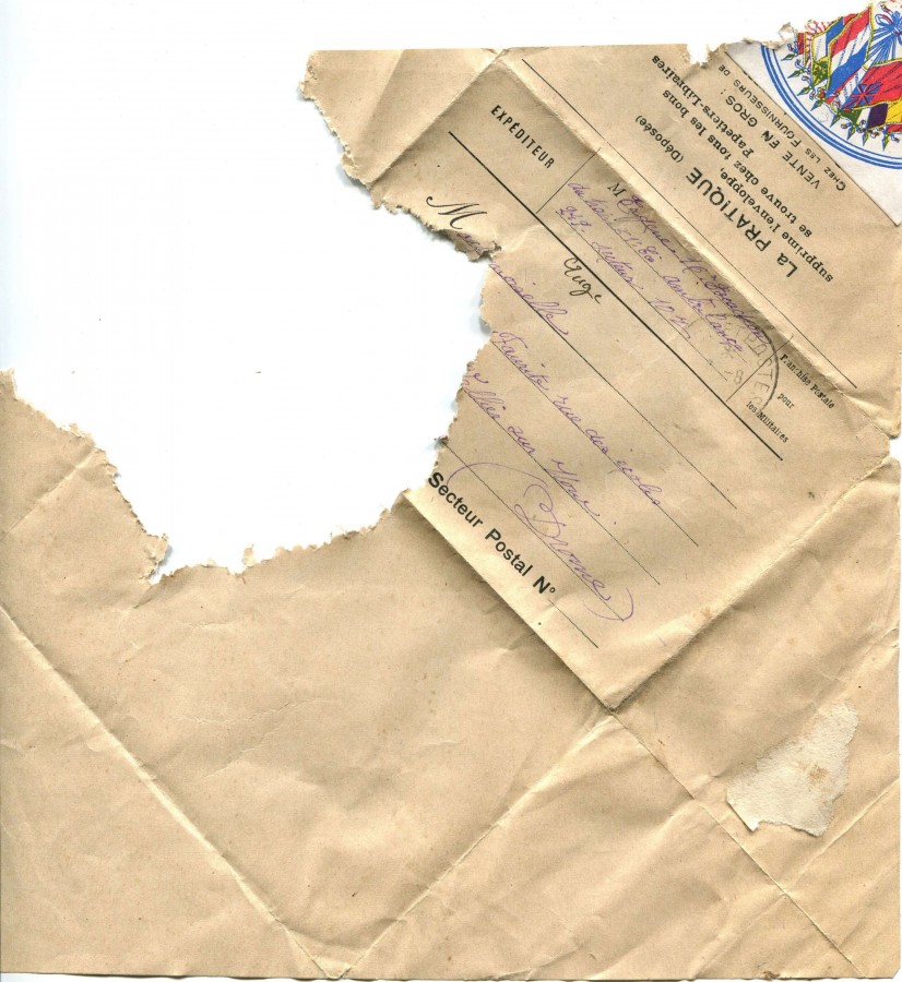 328 - Enveloppe adressée par Eugène Felenc à sa fiancée Hortense Fautire datée du 8 Juillet 1917.jpg