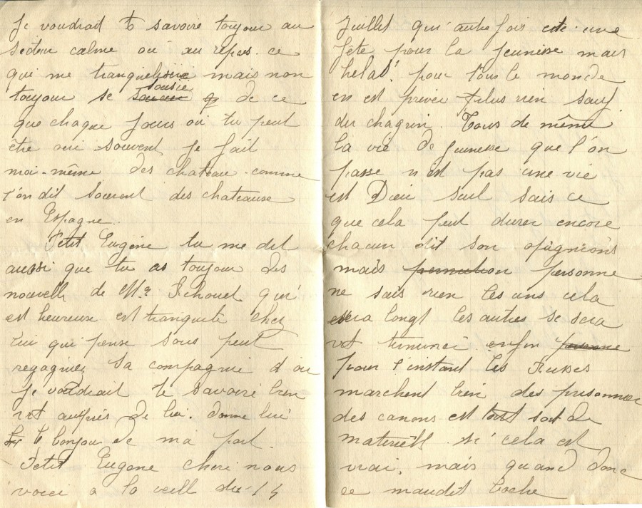341 - Lettre d'Hortence Fautire à son fiancé Eugène Felenc datée du 13 Juillet 1917 - Page 2 & 3.jpg