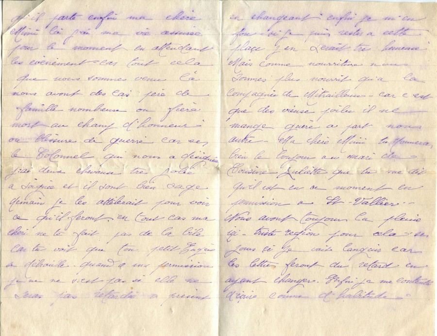 346 - Lettre d'Eugène Felenc adressée à sa fiancée Hortense Fautire datée du 15 Juillet 1917 - Page 2 & 3.jpg