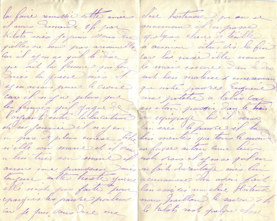 353 - Lettre d'un ami adressée à Hortense Faurite datée du 30 Juillet 1917 page 2 & 3.jpg