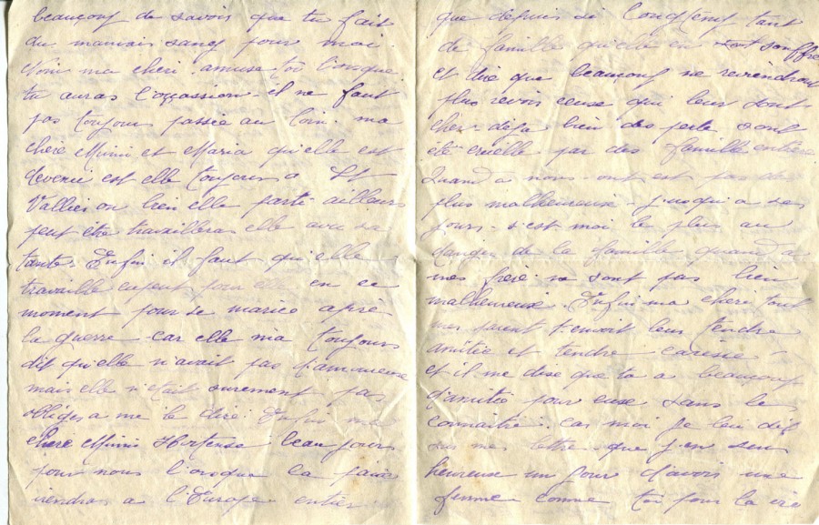 395 - 2 Septembre 1917 - Lettre d'Eugène Felenc adressée à sa fiancée Hortense Faurite - Page 2 & 3.jpg