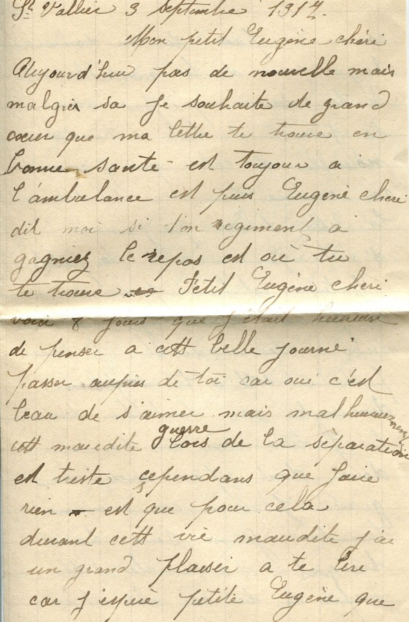 397 - 3 Septembre 1917 - Lettre d'Hortense Faurite à son fiancée Eugène Felenc - Page 1.jpg