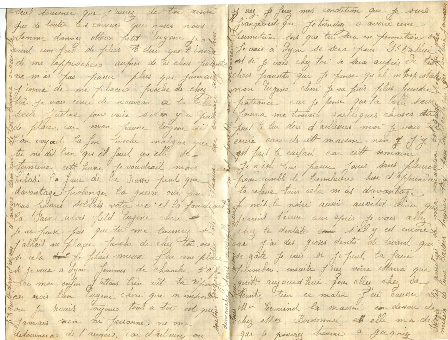 407 - 9 Septembre 1917 - Lettre d'Hortense Faurite adressée à son fiancée Eugène Felenc - Page 2 & 3.jpg