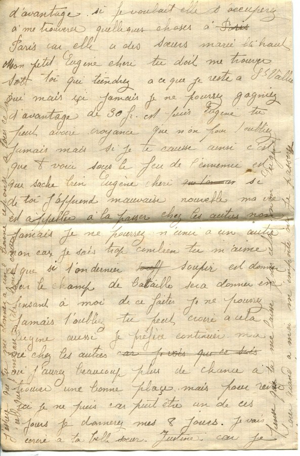 408 - 9 Septembre 1917 - Lettre d'Hortense Faurite adressée à son fiancée Eugène Felenc - Page 4.jpg