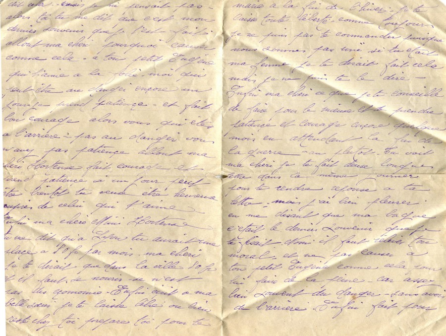 410 - 12 Septembre 1917 - Lettre d'Eugène Felenc adressée à sa fiancée Hortense Faurite - Page 2 & 3.jpg