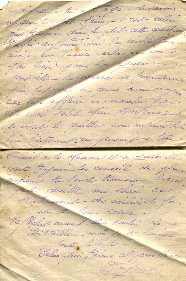 411 - 12 Septembre 1917 - Lettre d'Eugène Felenc adressée à sa fiancée Hortense Faurite - Page 4.jpg