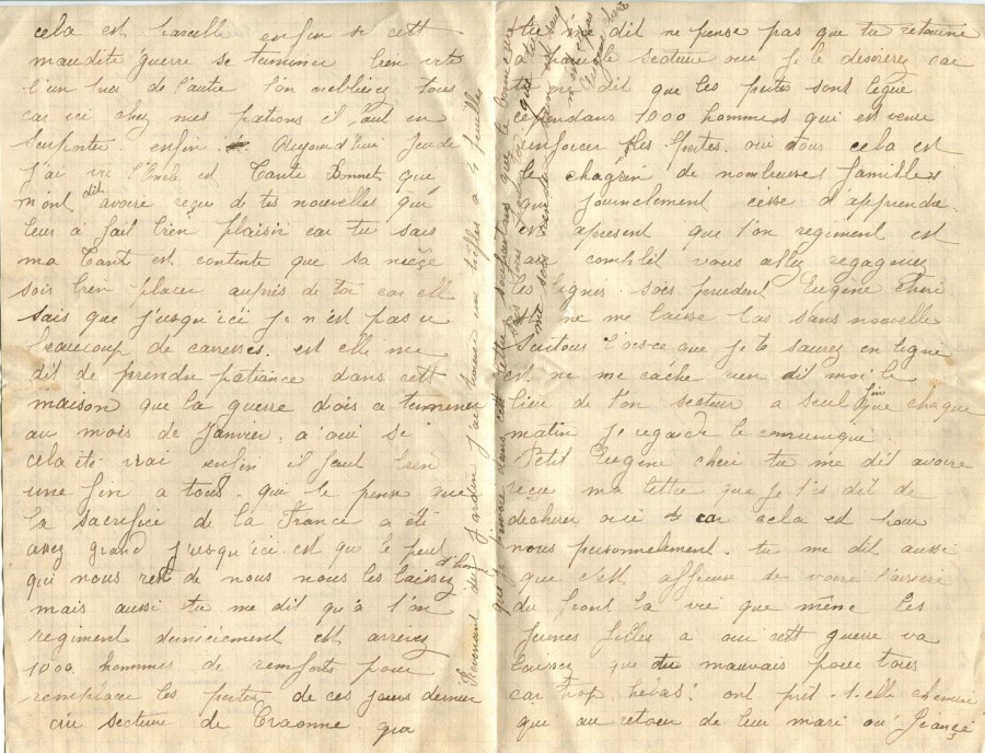 416 - 13 Septembre 1917 - Lettre d'Hortense Faurite adressée à son fiancée Eugène Felenc - Page 2 & 3.jpg