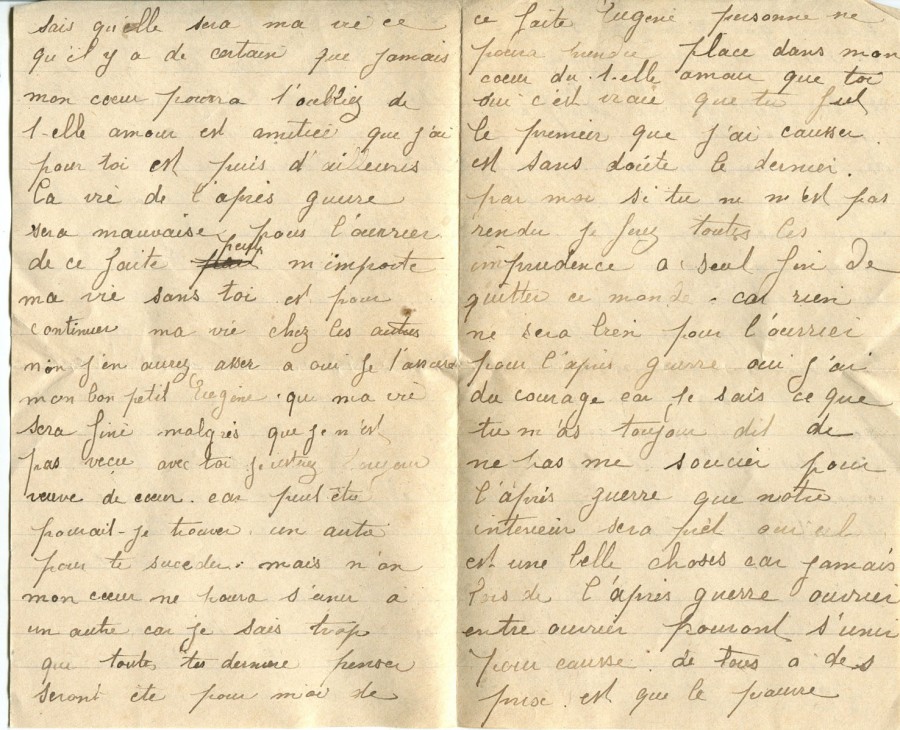 423 - 28 Septembre 1917 - Lettre d'Hortense Faurite à son fiancée Eugène Felenc - Page 2 & 3.jpg