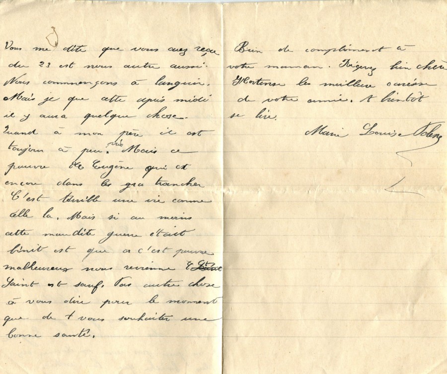 426 - 30 Septembre 1917 - Lettre de Marie-Louise Felenc adressée à Hortense Faurite - Page 2 & 3.jpg