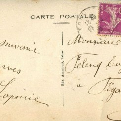 428 - (Date cachée) Verso d'une carte postale Tourves d'un ami adressée à Eugène Felenc.jpg