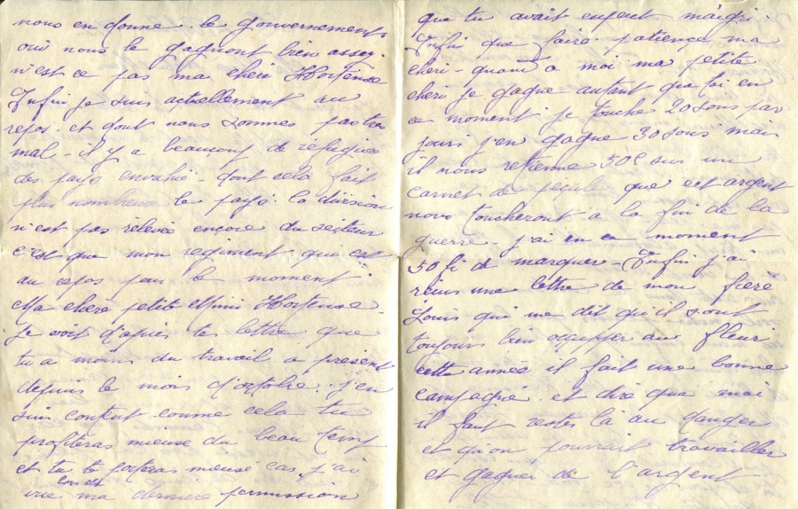 439 - 7 Octobre 1917 - Lettre d'Eugène Felenc adressée à sa fiancée Hortense Faurite - Page 2 & 3.jpg