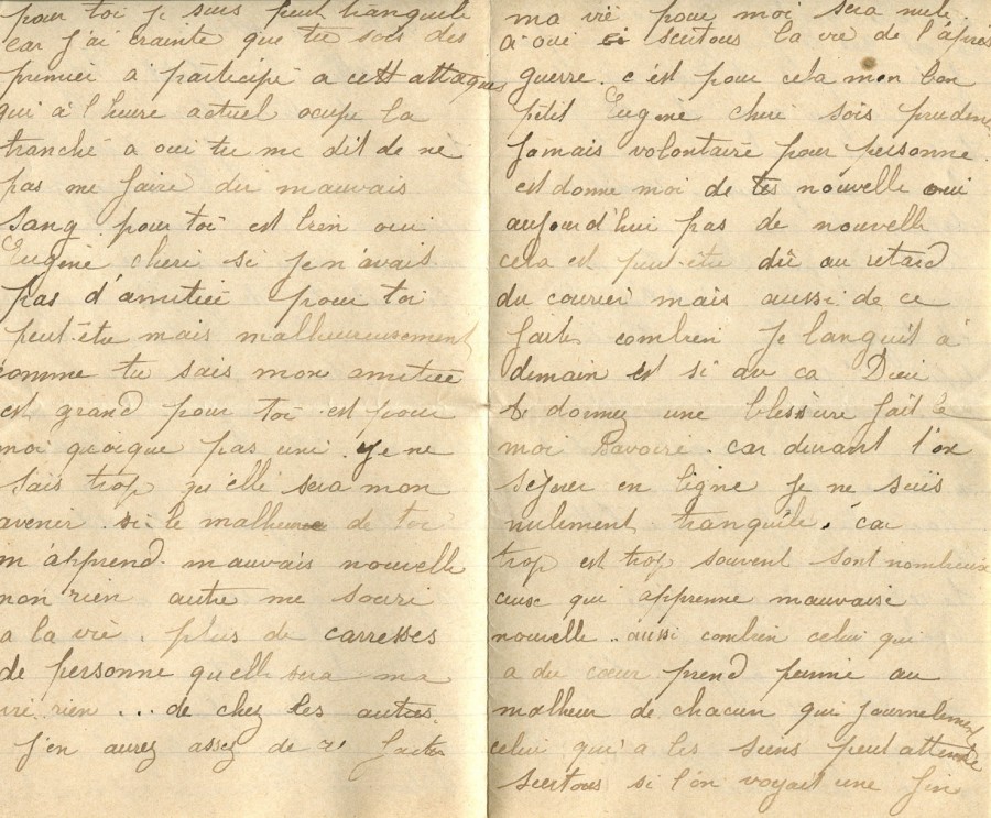 442 - 7 Octobre 1917 - Lettre d'Hortense Faurite adressée à son fiancé Eugène Felenc - Page 2 & 3.jpg